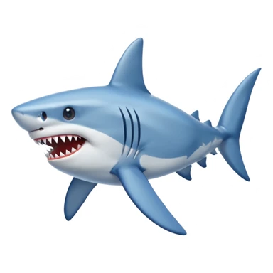 A shark with blue shoes on it's feet sticker