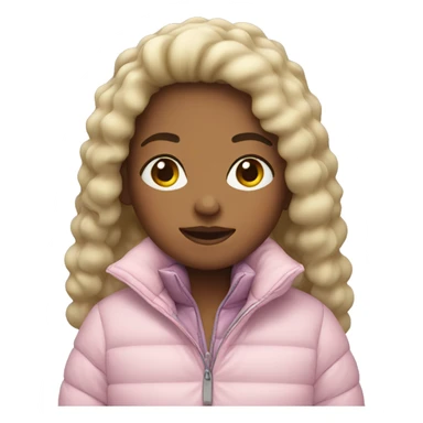 Girl in light pink puffy jacket sticker