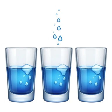 4 shot glasses with blue liquid in them  sticker