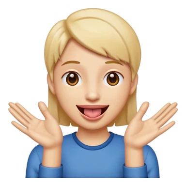 tounge out with hands on the side sticker