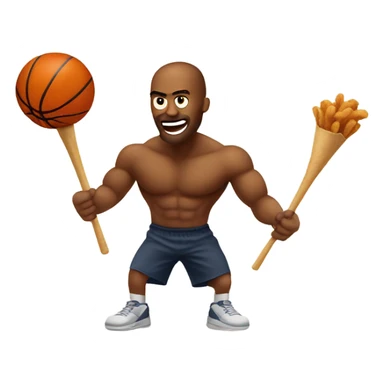 Basketball eating fried chicken sticker