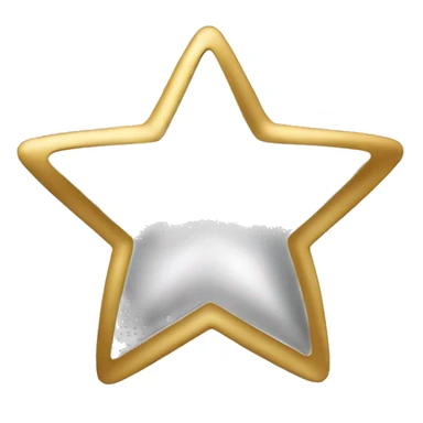 Create a silver star emoji identical to the classic gold star emoji (⭐️). It should match the same size, shape, and smooth shading, but in metallic silver. Keep the design simple and glossy, just like the original Apple star emoji. Rounded ends sticker