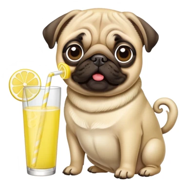 pug with lemonade sticker