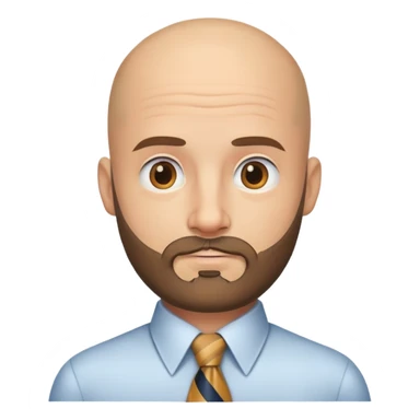 bald man in necktie and beard portrait sticker