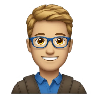 smiling white men with blue glasses and short brown hair sticker