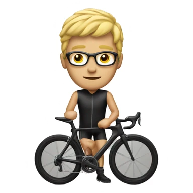 Blonde man on road bike sticker