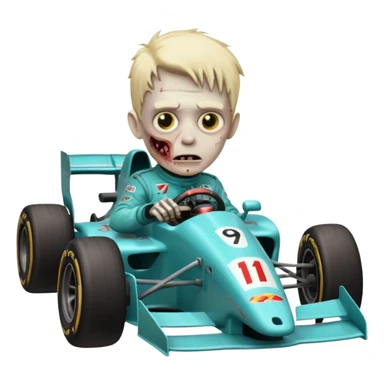 zombie formula 1 racer sticker