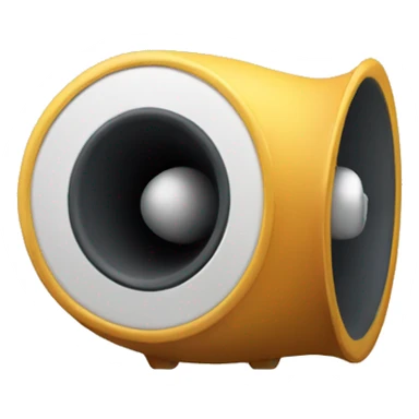 A loudspeaker with a human expression on it sticker