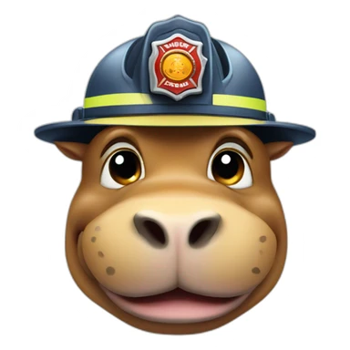 Fireman hippopotamus  sticker