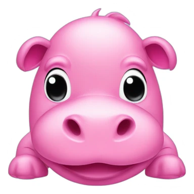 cute pink hippo with a crypto sign sticker