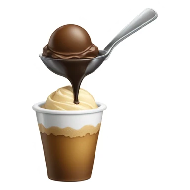 Espresso being poured over one scoop of ice cream sticker