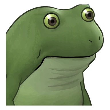 tank from bird's-eye view, green bufo frog meme style sticker