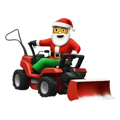 Santa clause riding a snowblower sticker