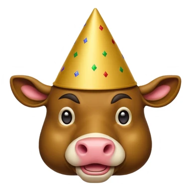 New Year's dressed bull emoji sticker