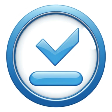 Creates a high-resolution image of the blue Meta (Facebook and Instagram) certification badge, with a white checkmark inside a blue circle, on a transparent background. The style should be simple sticker