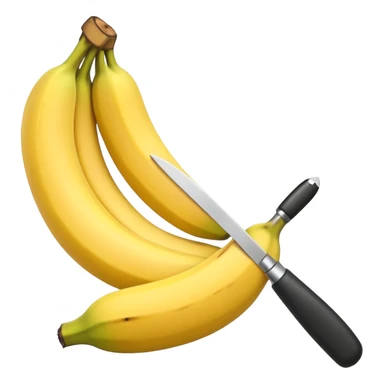 A banana being cut sticker