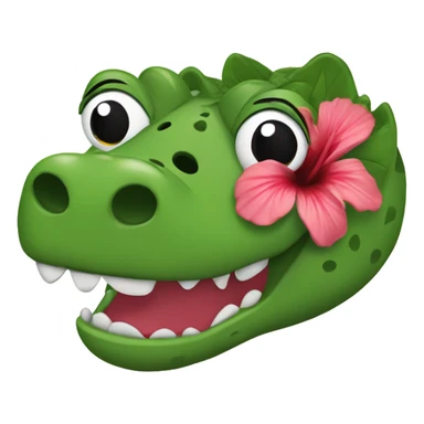 crocs with a hibiscus jibit sticker