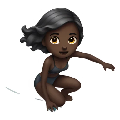 a asthetic dark girl surfing with a bow sticker