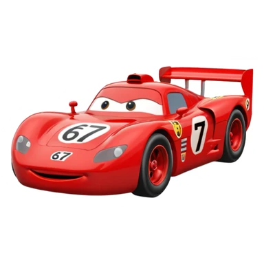 Flash mcqueen avec 67 en chiffre sticker