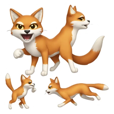 Cat fight Fox sticker