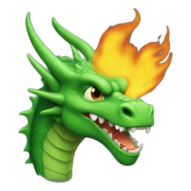 green dragon breathes flames sticker
