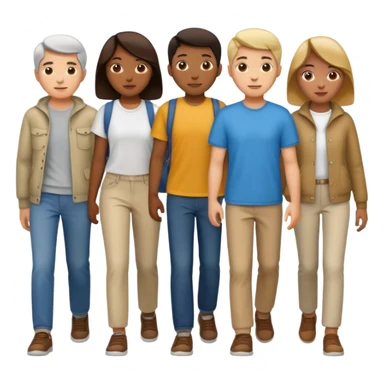 Line of people sticker