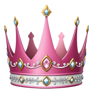 glitter pink and white queen crown sticker
