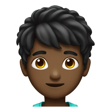 black hair boy with necklace sticker