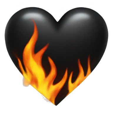 black heart in flame sticker