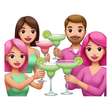 Pink margarita and pale green margarita glasses clinking in celebration  sticker
