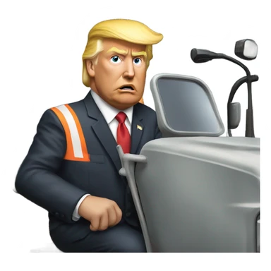 Donald Trump in Garbage Truck  sticker