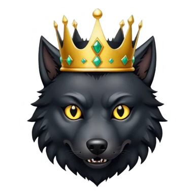 Scary Evil Black Wolf with Gold Crown sticker