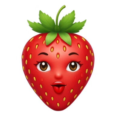 strawberry 🍓 and red kiss 💋 fashioned stylish little emoji for “slay” reaction sticker