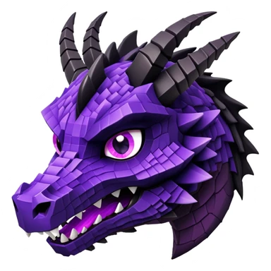 Minecraft black dragon head with purple eyes sticker