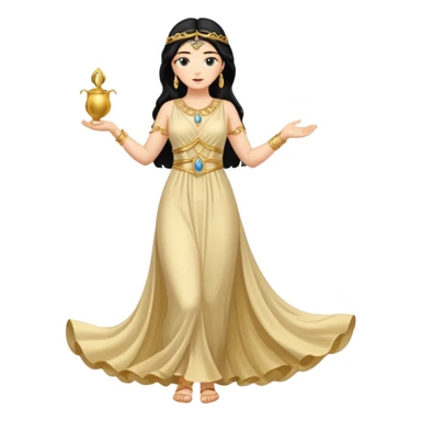 greek goddess black hair full length sticker