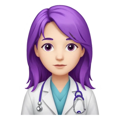 purple long haired doctor sticker
