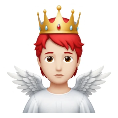 an angel with a red crown on his head, 4 wings sticker