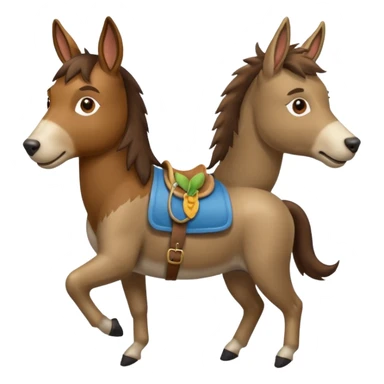Dog with a mullet riding a donkey sticker
