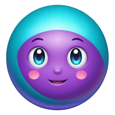 glitter purpel cian little ball sticker