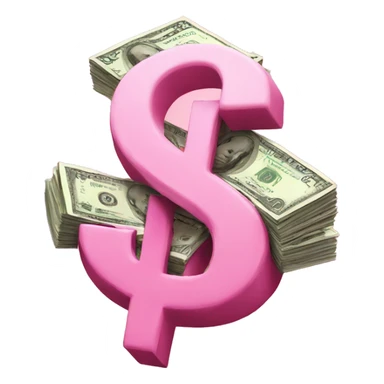 Pink money sign $ sticker