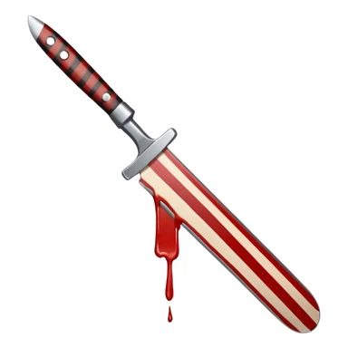 un cuchillo cortando un brazo por encima de la piel en rallas sticker