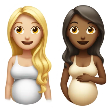2 pregnant women talking - one white and one kinda tan sticker