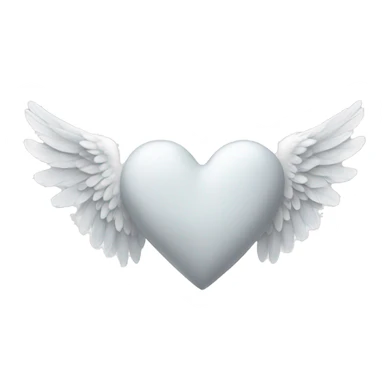 White heart with angel wings sticker