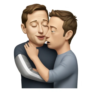 mark zuckerburg kissing elon musk sticker