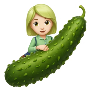 Girl riding a pickle sticker