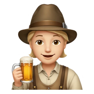 Erstelle smilie "zwinkerndes Gesicht" mit Bierkrug und Hut sticker