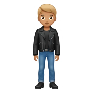 Boy in leather jocket, full body sticker