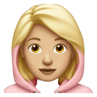 blonde girl with pastel pink hoodie sticker
