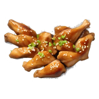 Chicken teriyaki with rice in bowl sticker