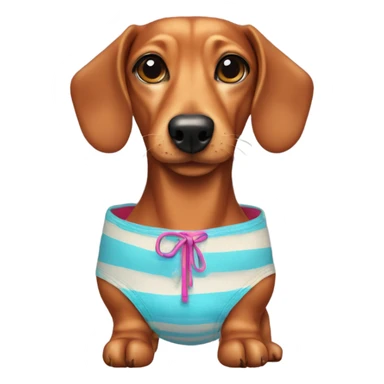 dachshund in a bathing suit sticker